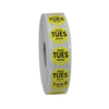 National Checking .75" Circle Trilingual Permanent Yellow Tuesday Label, PK2000 P7502R